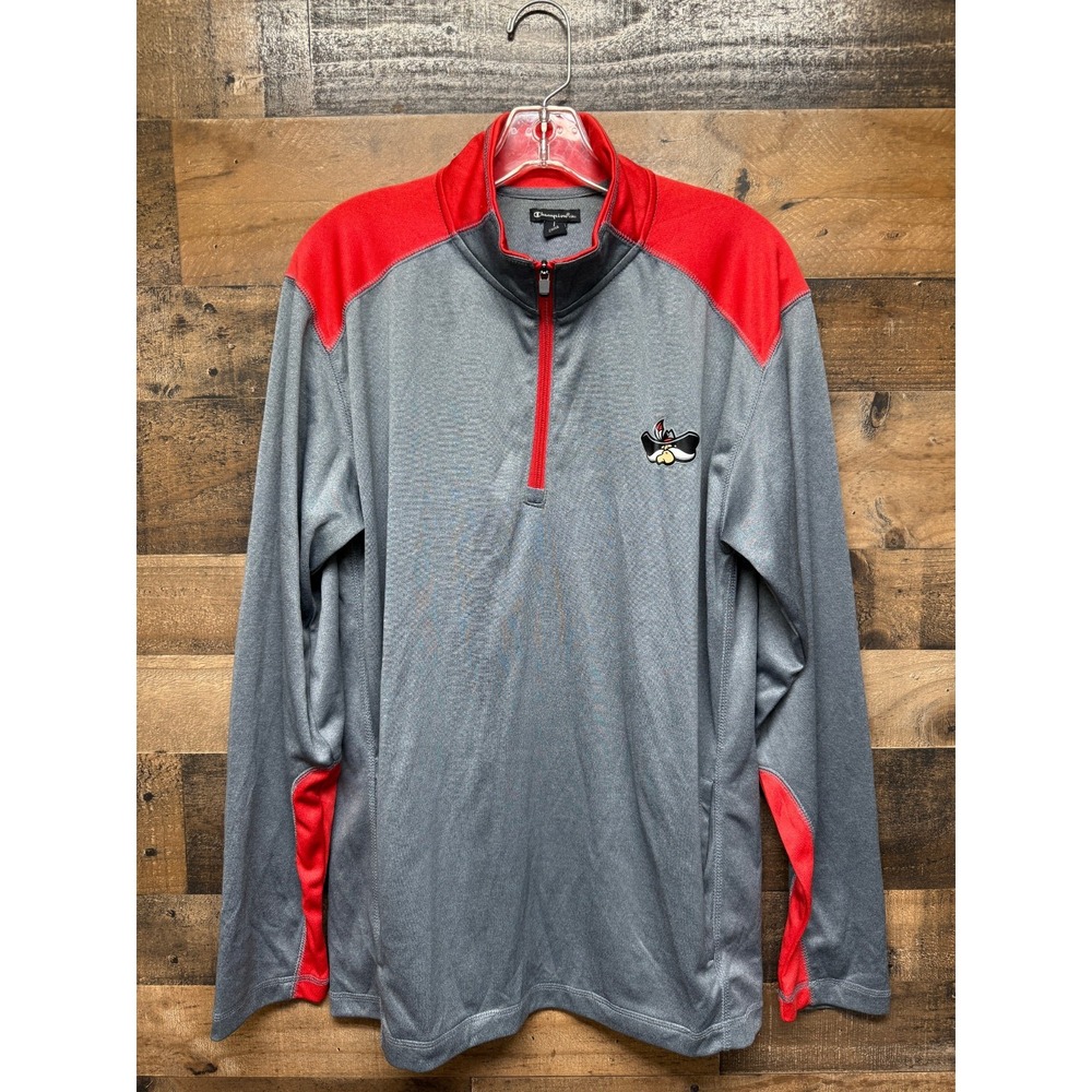 Champion University Las Vegas Sweatshirt Mens Large Gray‎ UNLV Rebels 1/4 Zip Up